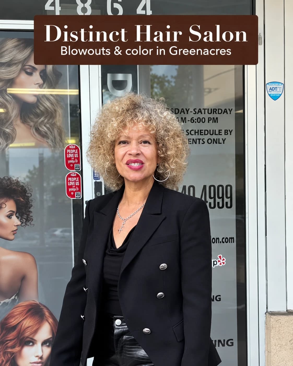 Thelma outside Distinct Hair Salon